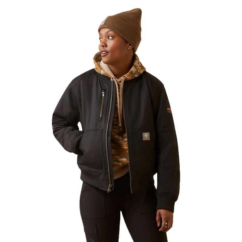 Ariat Rebar Stretch Canvas Bomber Jacket - Black  from Columbia Safety